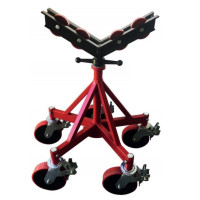 Fünfbeiniger Rohrständer mit Stützrädern und Zubehör Fünfbeiniger Rohrständer mit Stützrädern und Zubehör